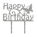 Cake Star Happy Birthday Silver Cake Topper