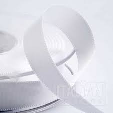 Double Faced Satin Ribbon – White 25mm (Sold by the metre)