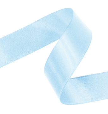 Snowflakes in medium blue on ice blue 5/8 single face satin ribbon