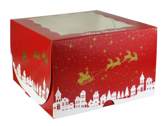 Christmas 10″ x 6″ High Window Cake Box