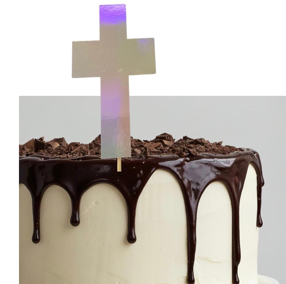 Silver Cross Topper Straight Edged