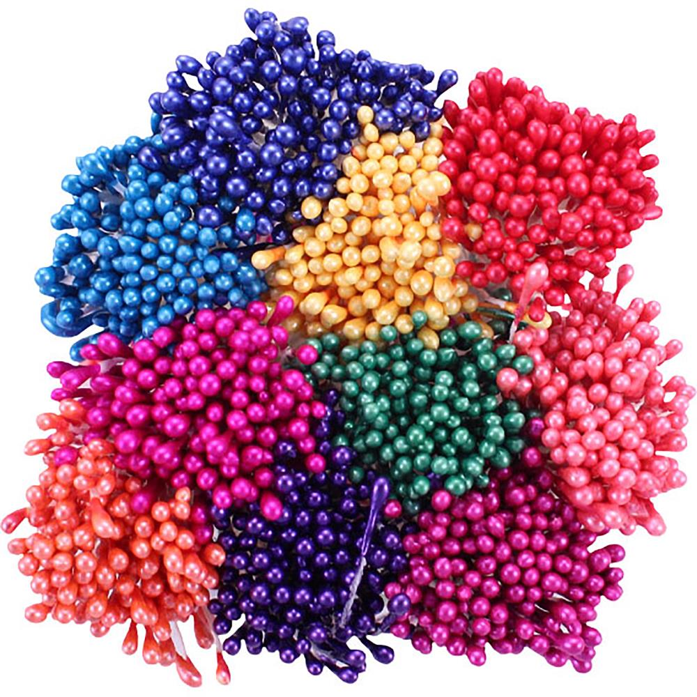 Small Peach & Blue Pearl Stamens