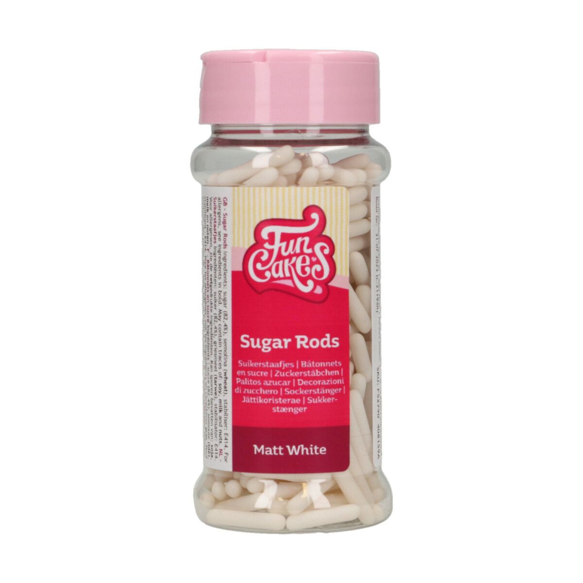 FunCakes Sugar Rods Matt White 70g
