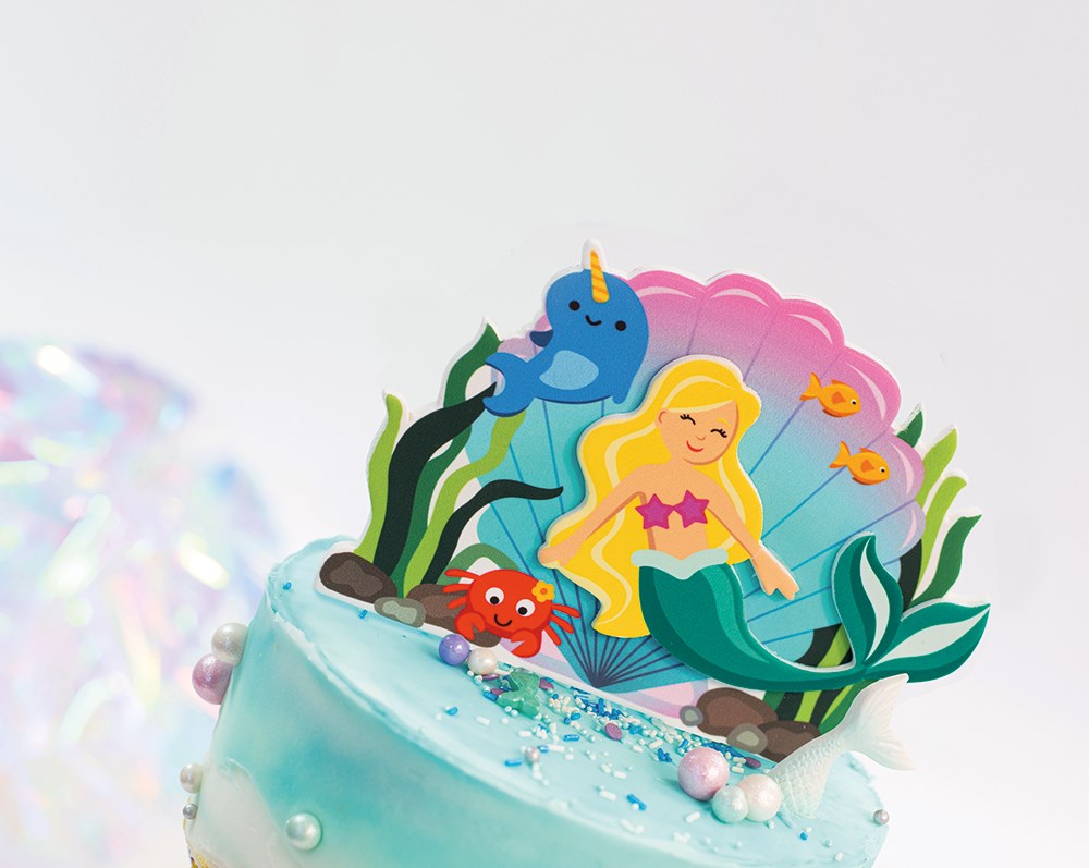 Mermaid Gumpaste Topper 150 X 150mm