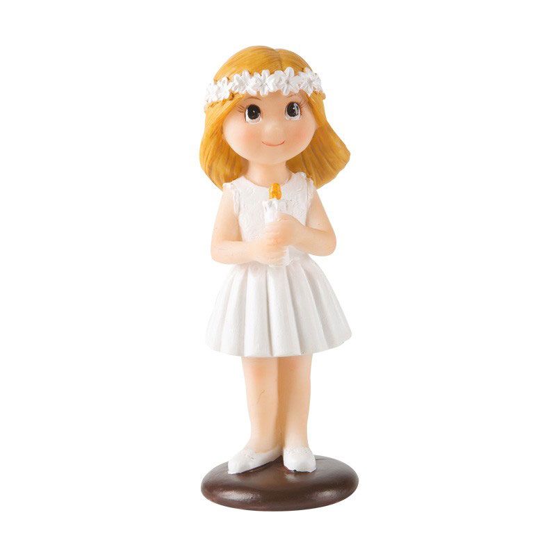 DECORATIVE FIGURE COMMUNION – GIRL WITH CANDLE 10CM