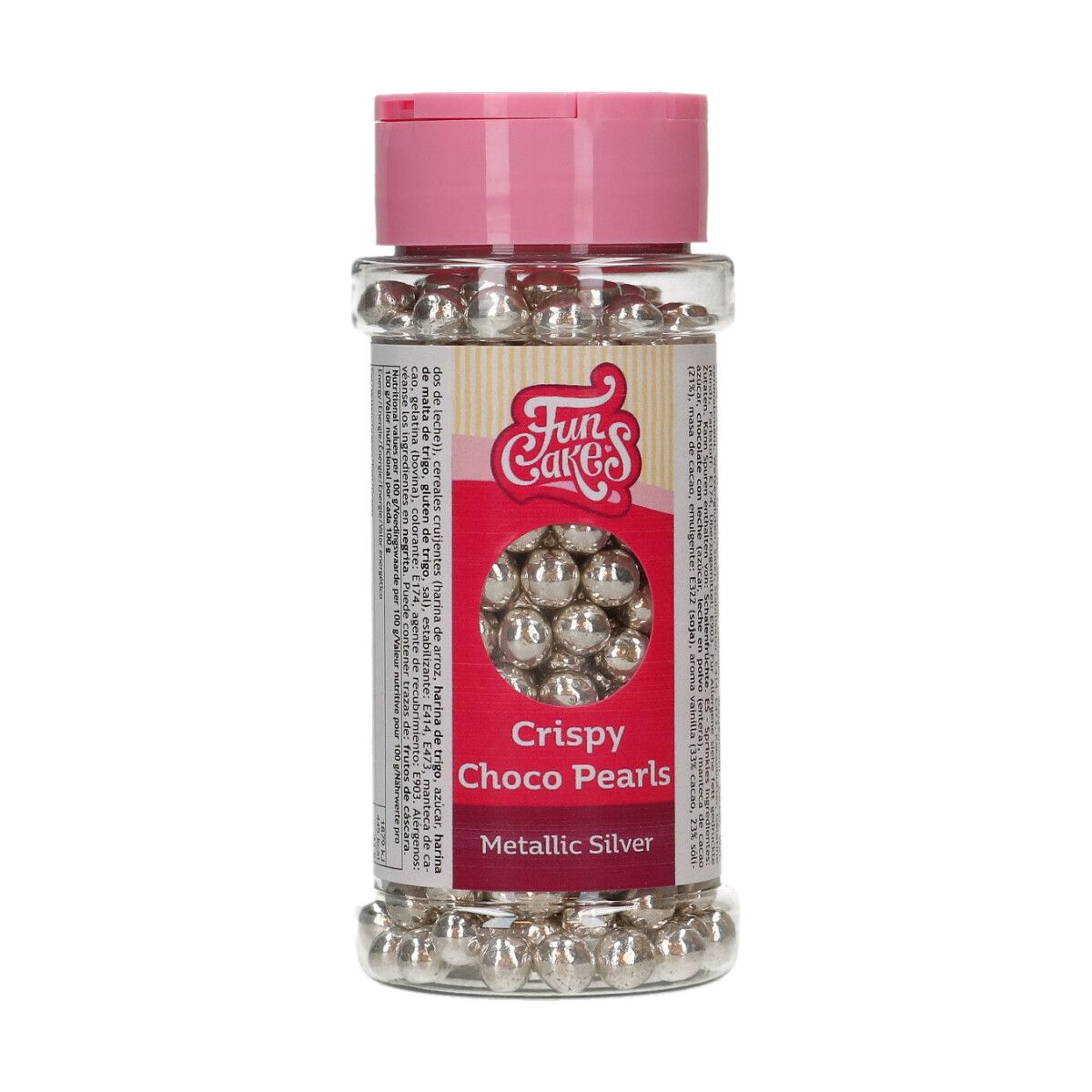 FunCakes Crispy Choco Pearls – Metallic Silver 60g