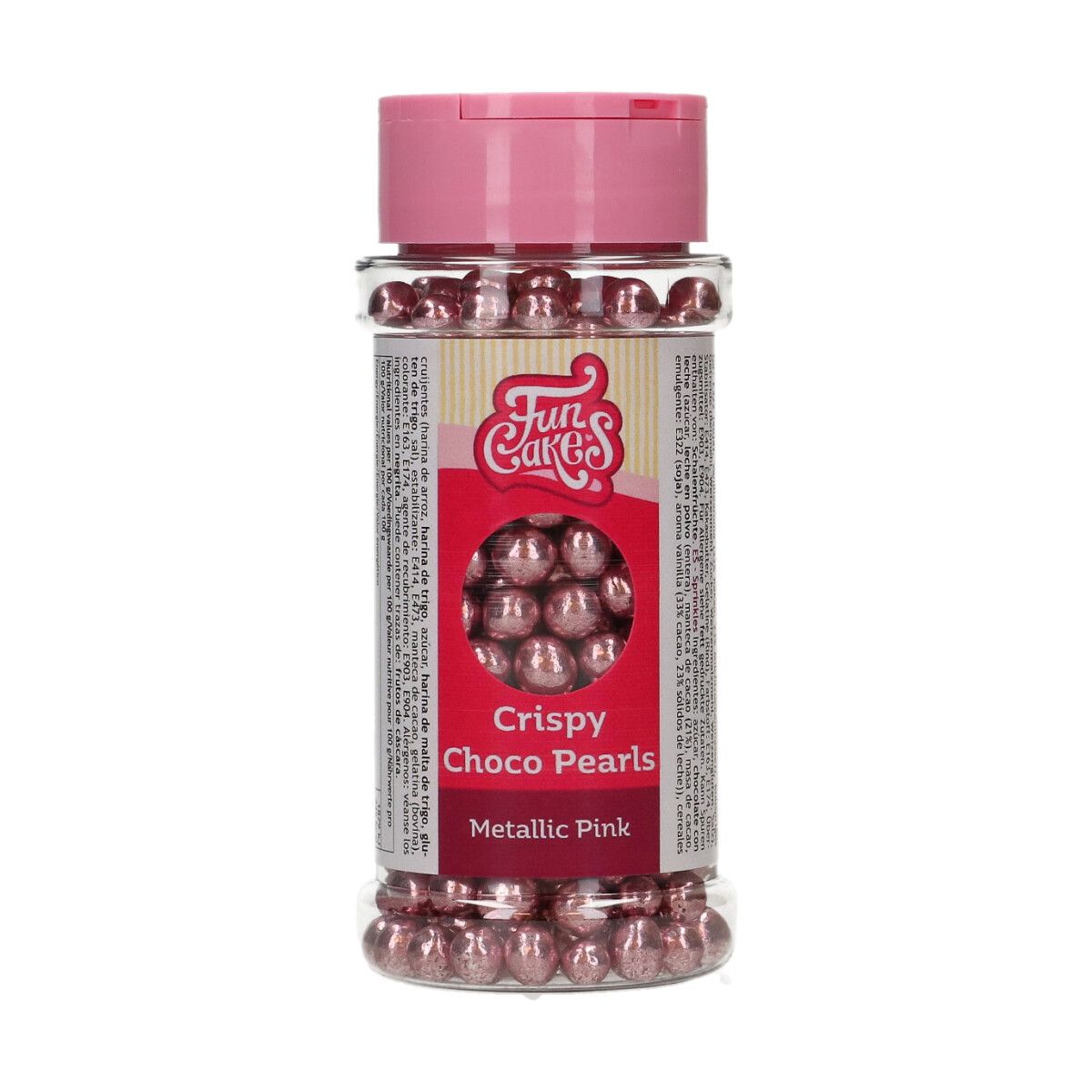 FunCakes Crispy Choco Pearls – Metallic Pink 60g