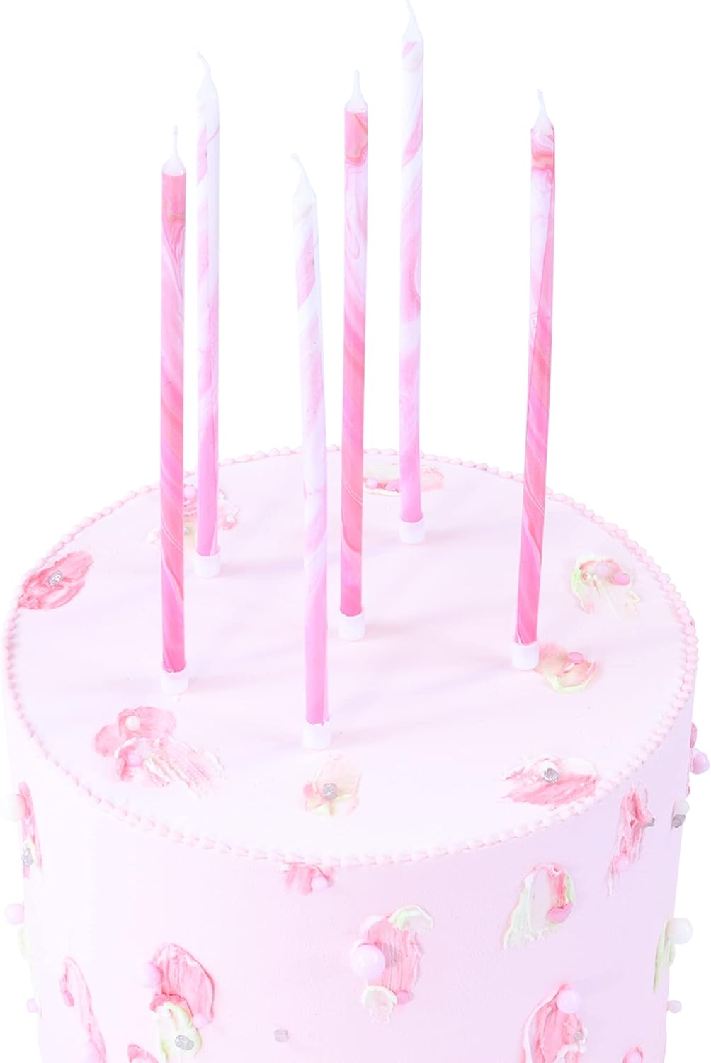 Candles Tall – Pink Marble Pk/6