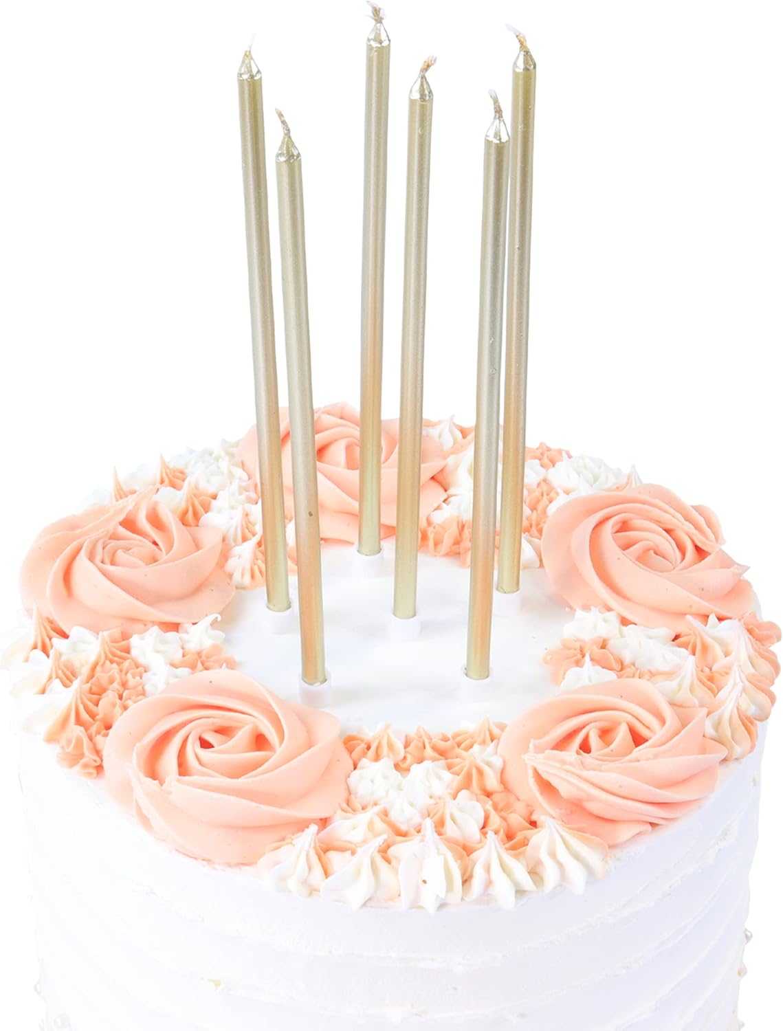 Candles – Gold Extra Tall with Holders Pk/16 (18cm / 7″)