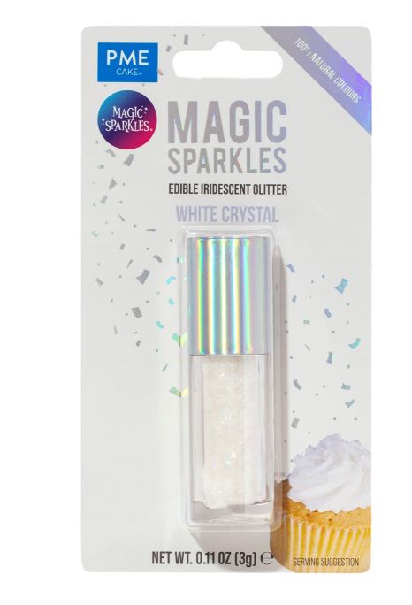 Magic Sparkles, Edible Iridescent Glitter – White Crystal (3g)