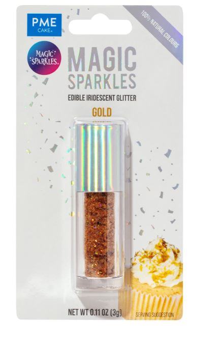 Magic Sparkles, Edible Iridescent Glitter –  Gold (3g)