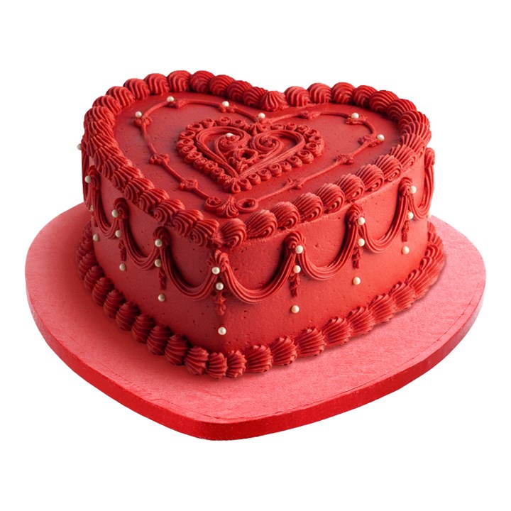 10” Red Heart Cake Board