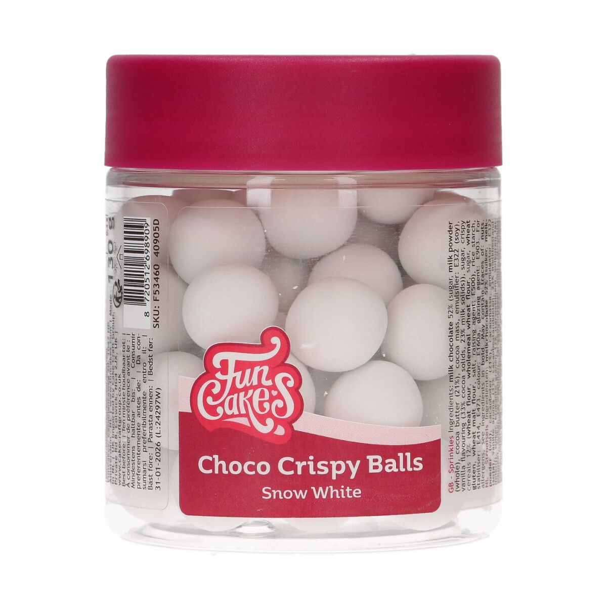 FunCakes Choco Crispy Balls -Matt White 130g