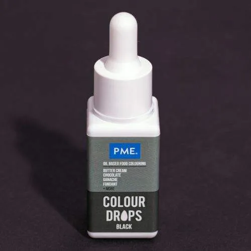 PME Black Colour Drops – Oil Based Food Colouring 20ml
