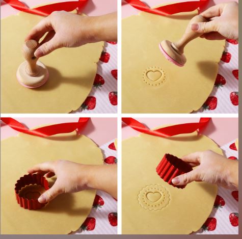 Valentines Cookie Embossing Stamp Set of 6