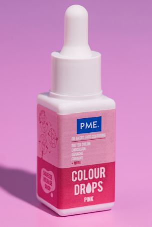 PME Pink Colour Drops – Oil Based Food Colouring 20ml