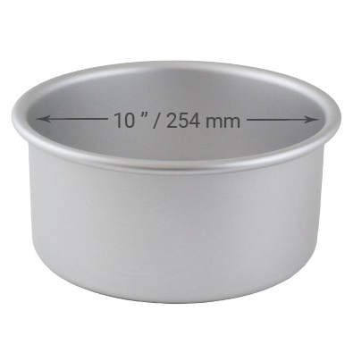 Round Cake Tin 10” x 3” 254mm x 76mm Loose Bottom Cake Pan