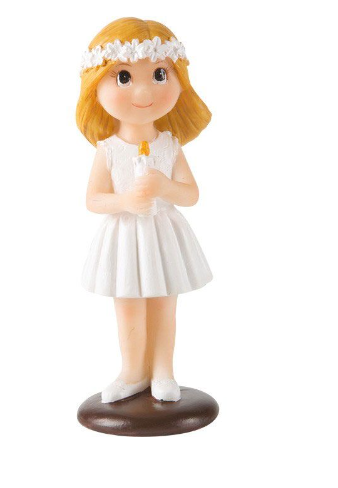 COMMUNION GIRL WITH CANDLE 10CM