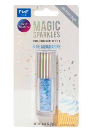 Magic Sparkles, Edible Iridescent Glitter – Blue Aquamarine (3g)