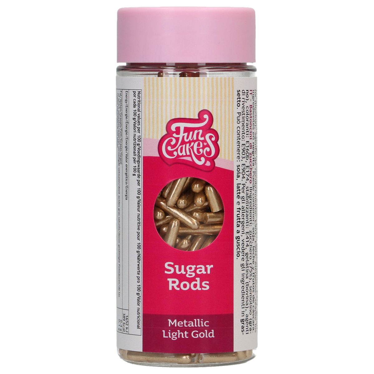 FunCakes Metallic Sugar Rods -Light Gold 70g