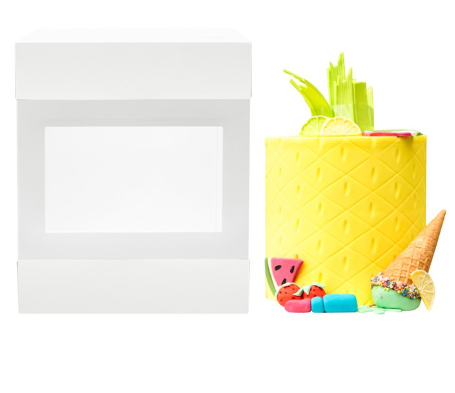 12x12x12″ Tall White Cake Box With Window