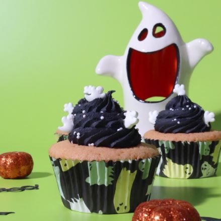 Halloween Foil-lined Cupcake Cases – Ghoulish Ghosts pk/30
